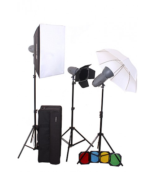 Visico VL-400 Plus Novel Kit Softbox + Barndoor 3 Head